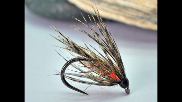 Black Fritz ORANGE aplati Fab Dry and Wet stillwatertrout mouches x3
